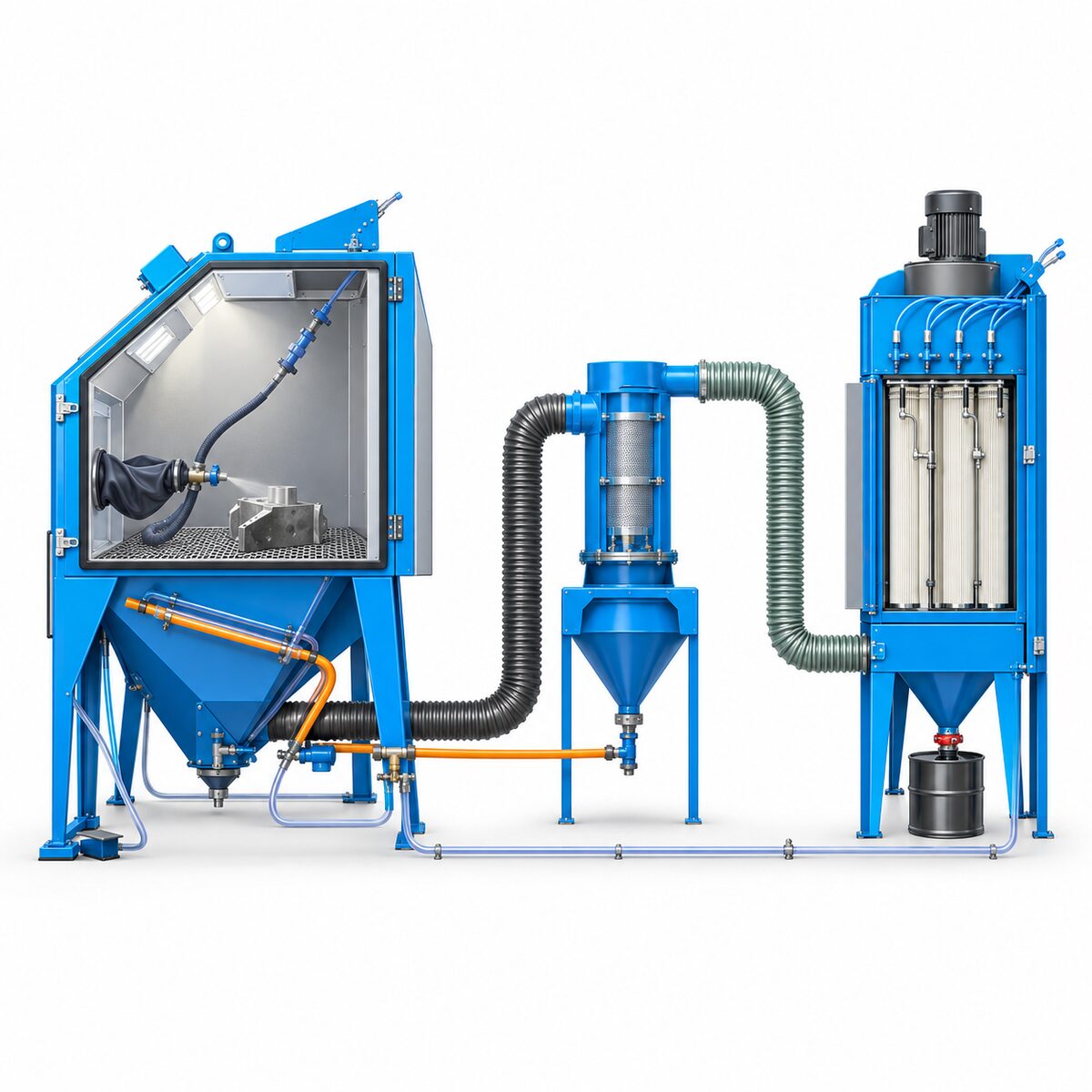 Pressure Blast Cabinet — pressure feed sandblasting cabinet